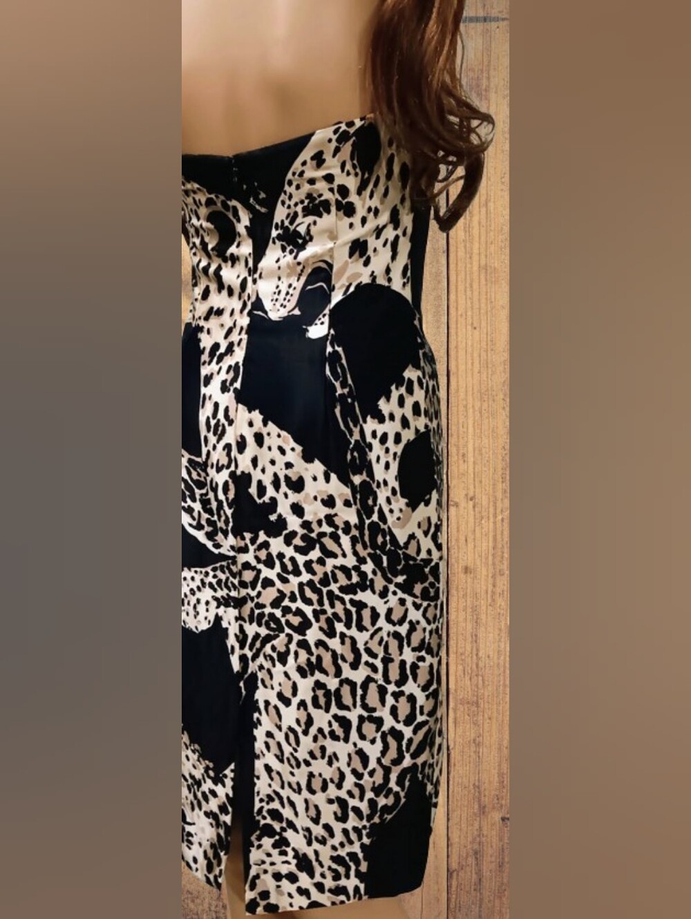 Kay Unger One Of A Kind Stunning Strapless 100% Silk Leopard Dress - Picture 4 of 9